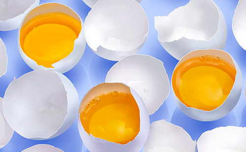 Сурови яйца с черупки