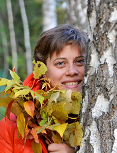 Портрет с есенни листа